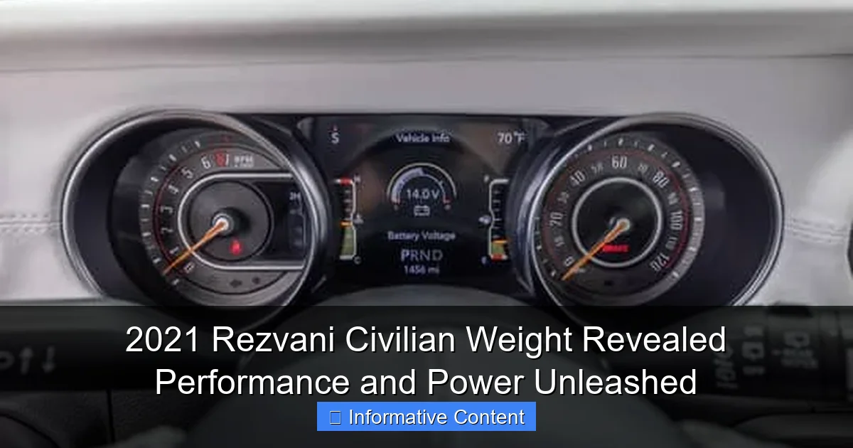 2021 Rezvani Civilian Weight Revealed Performance and Power Unleashed