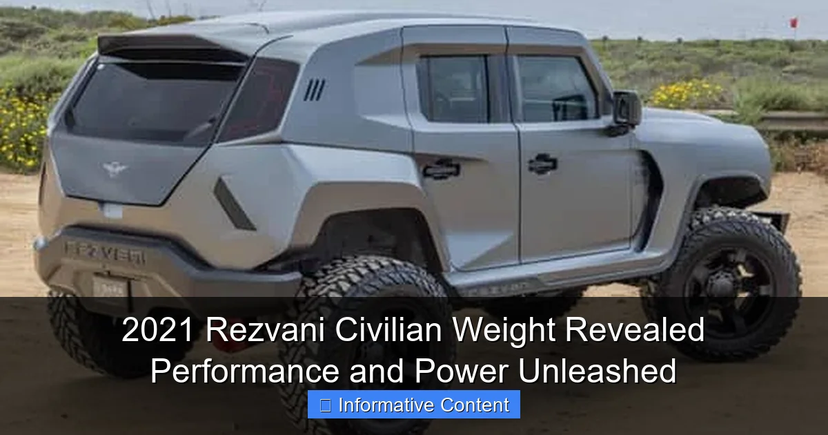 2021 Rezvani Civilian Weight Revealed Performance and Power Unleashed