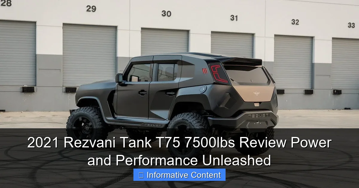 2021 Rezvani Tank T75 7500lbs Review Power and Performance Unleashed