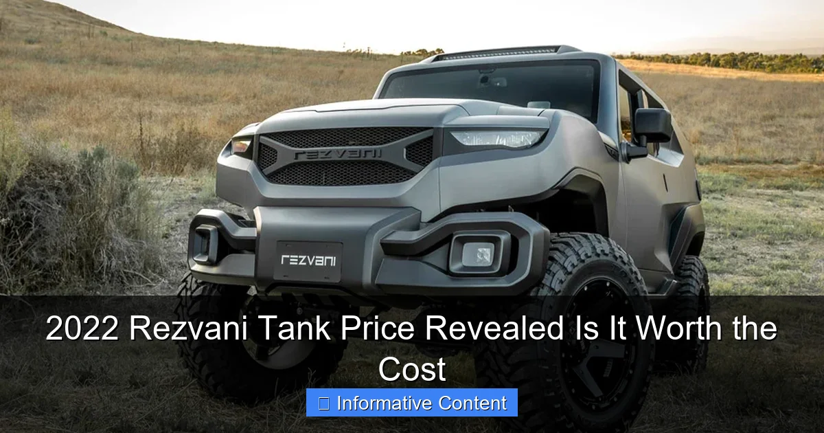 2022 Rezvani Tank Price Revealed Is It Worth the Cost