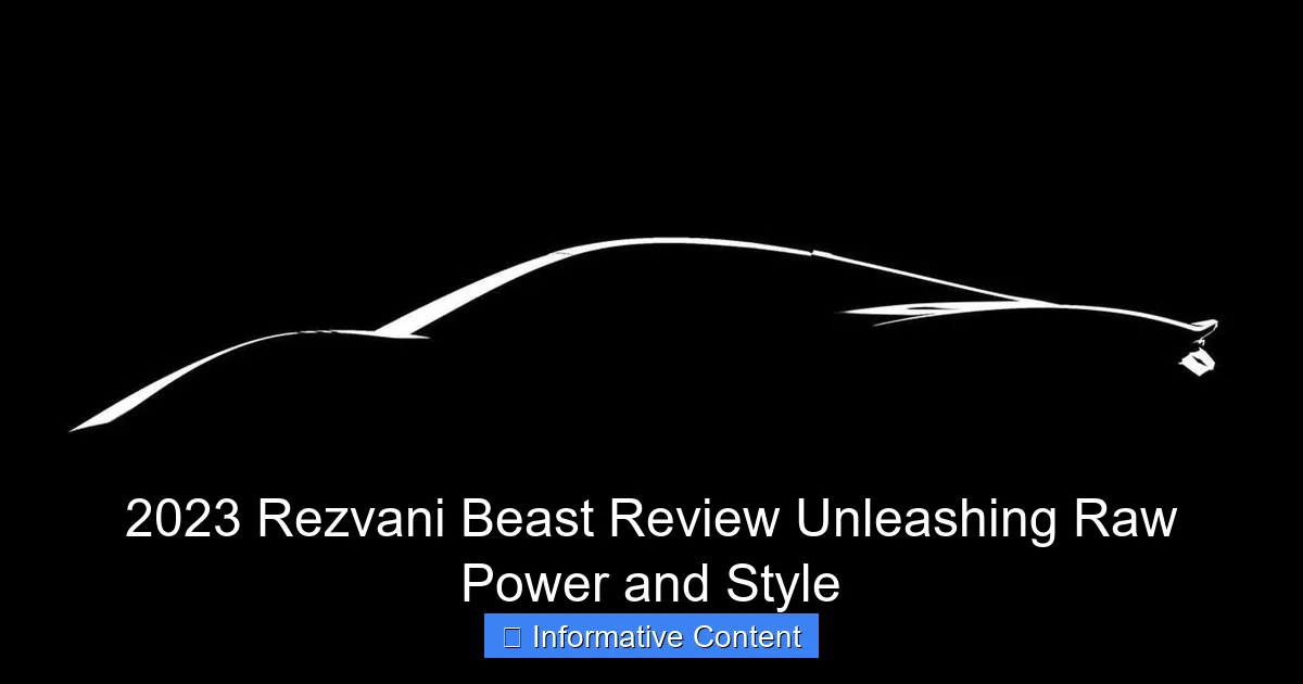 2023 Rezvani Beast Review Unleashing Raw Power and Style
