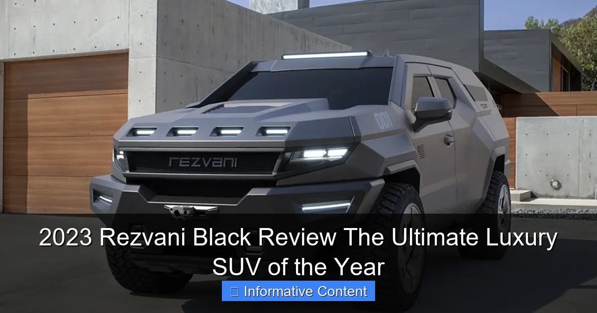 2023 Rezvani Black Review The Ultimate Luxury SUV of the Year