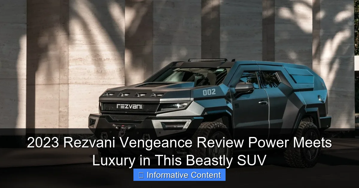2023 Rezvani Vengeance Review Power Meets Luxury in This Beastly SUV