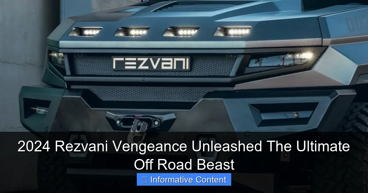 2024 Rezvani Vengeance Unleashed The Ultimate Off Road Beast