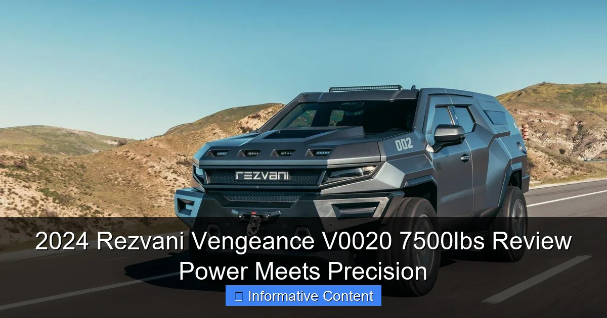 2024 Rezvani Vengeance V0020 7500lbs Review Power Meets Precision