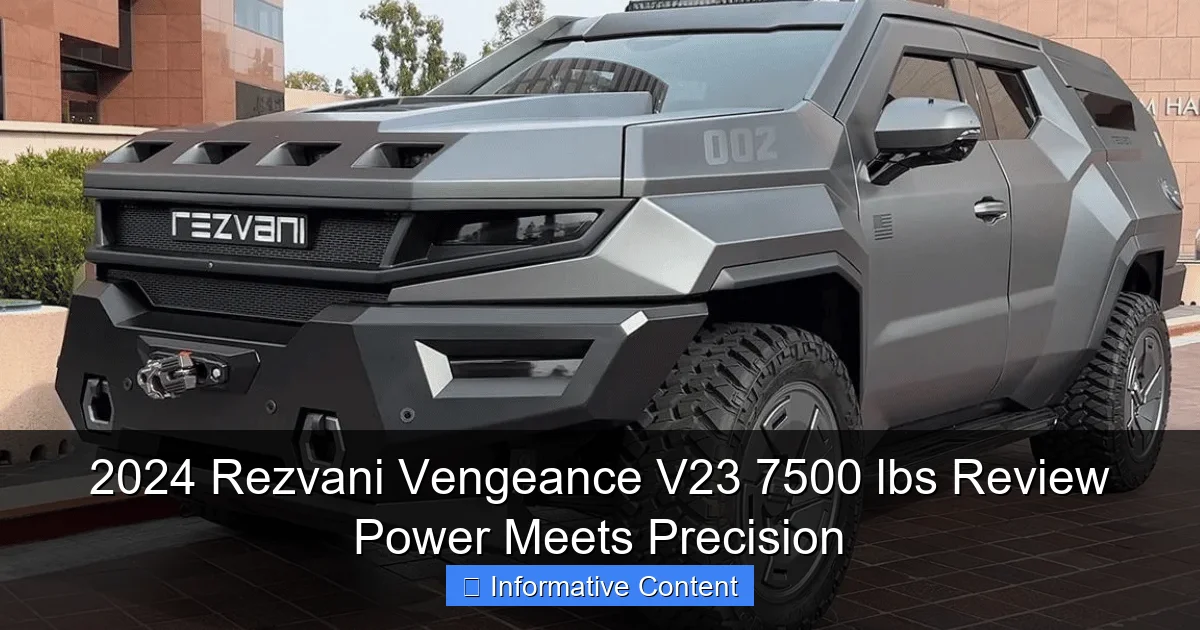2024 Rezvani Vengeance V23 7500 lbs Review Power Meets Precision