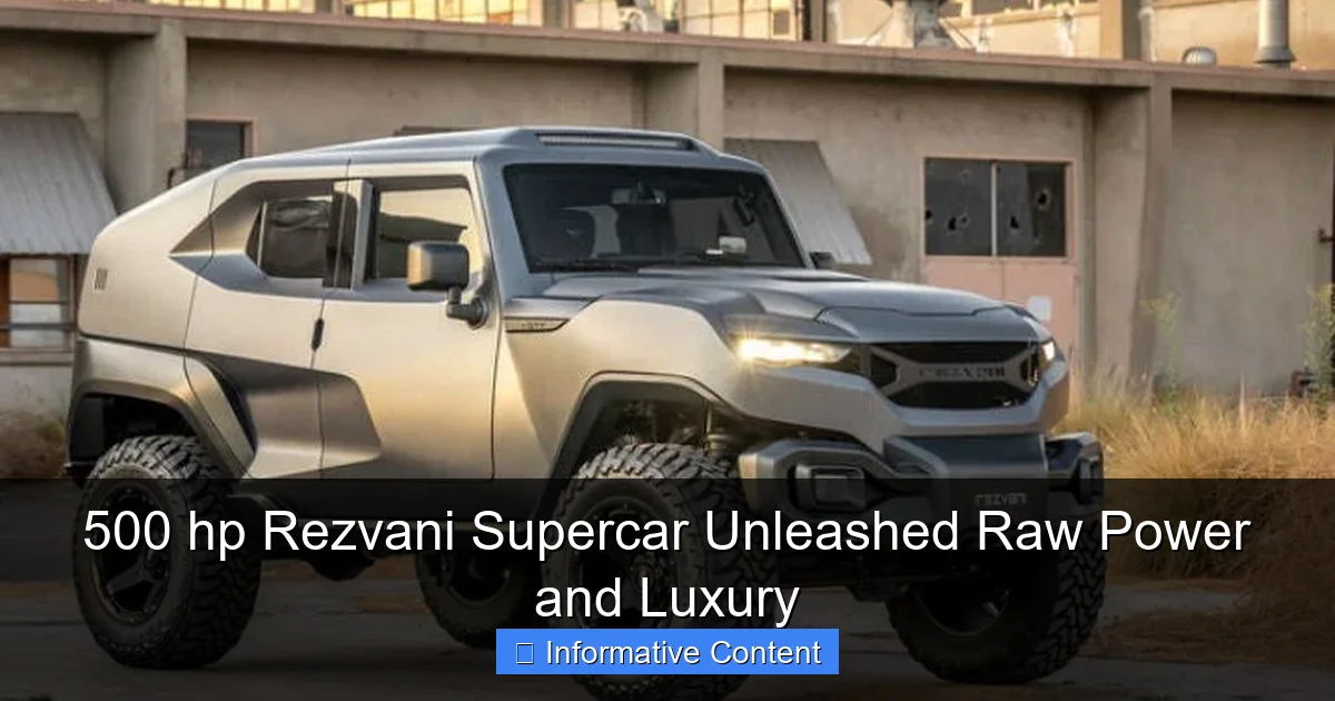 500 hp Rezvani Supercar Unleashed Raw Power and Luxury