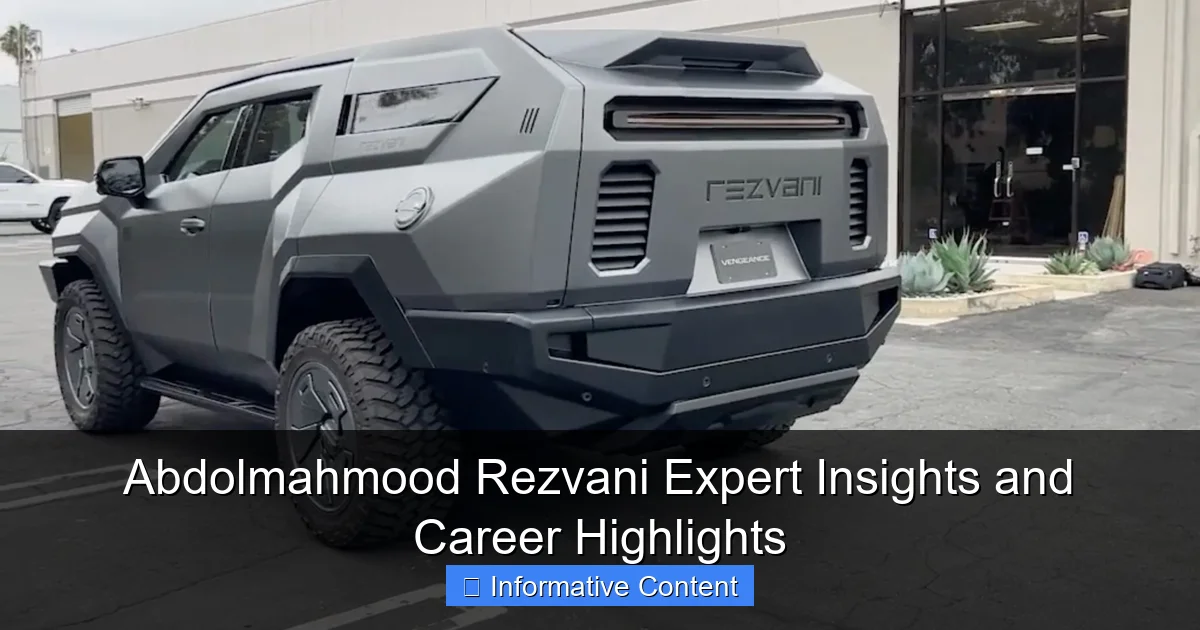 Abdolmahmood Rezvani Expert Insights and Career Highlights
