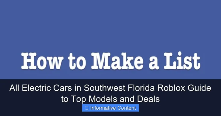 All Electric Cars in Southwest Florida Roblox Guide to Top Models and Deals