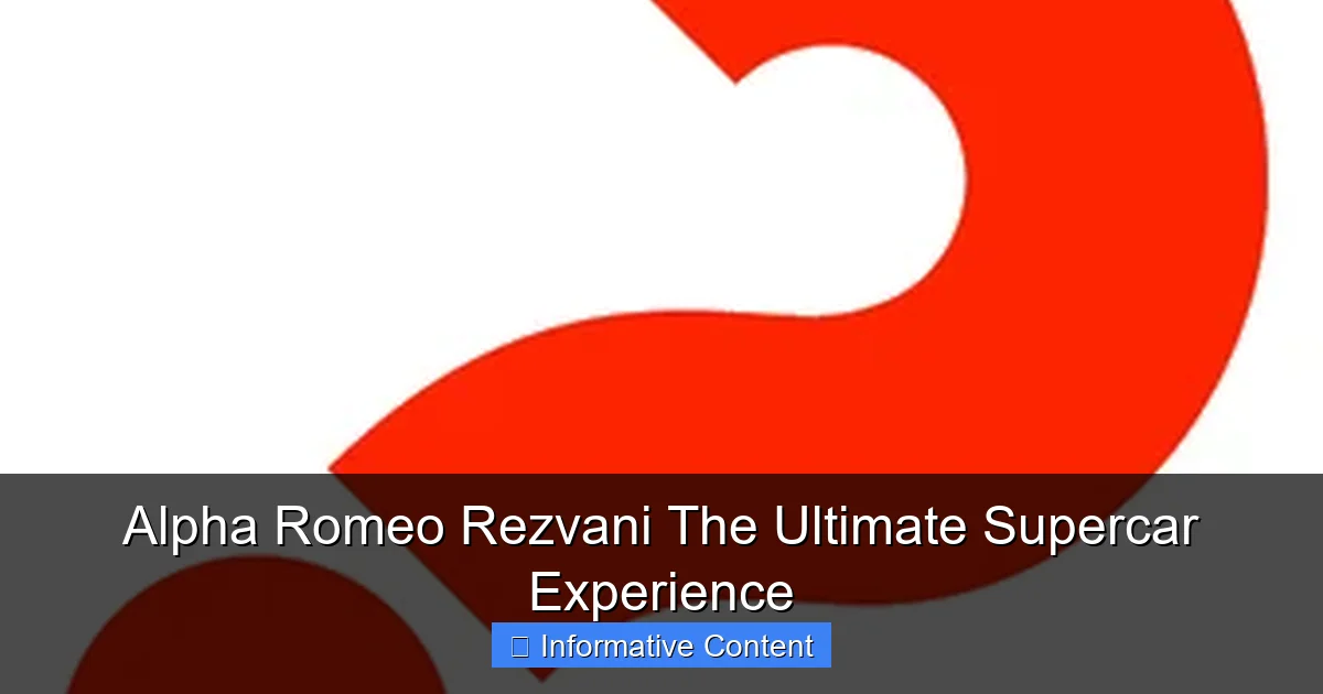 Alpha Romeo Rezvani The Ultimate Supercar Experience