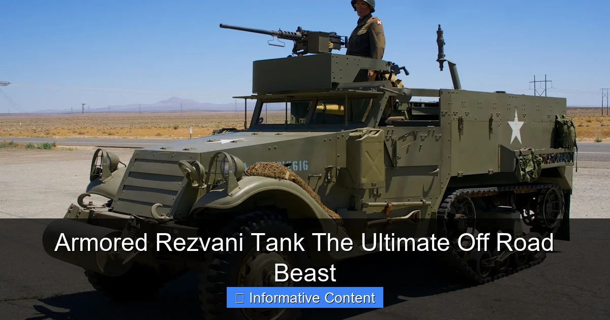 Armored Rezvani Tank The Ultimate Off Road Beast