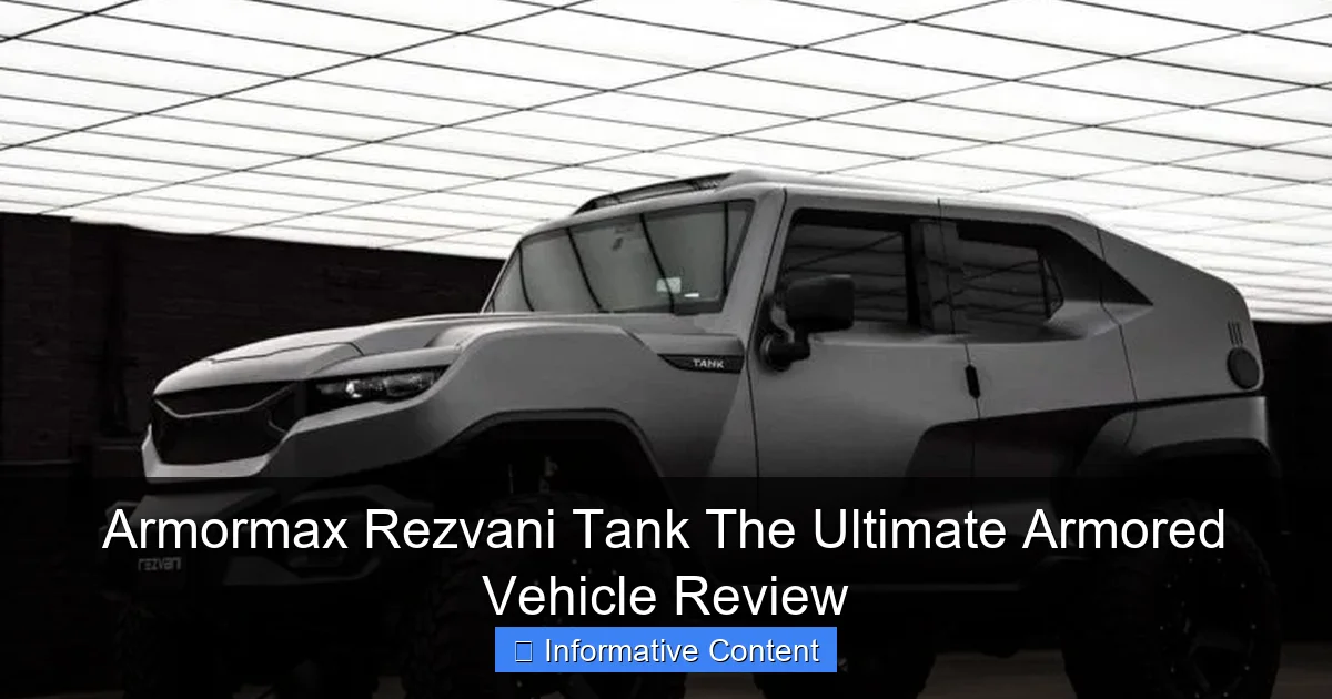 Armormax Rezvani Tank The Ultimate Armored Vehicle Review