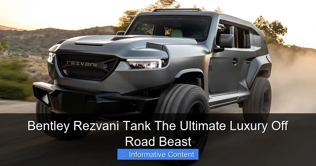 Bentley Rezvani Tank The Ultimate Luxury Off Road Beast