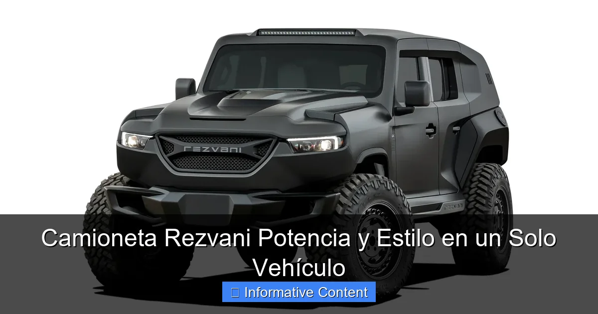 Camioneta Rezvani Potencia y Estilo en un Solo Vehículo