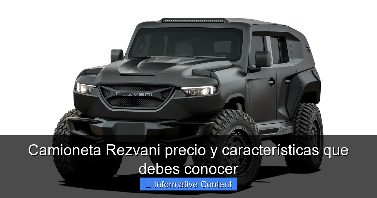 Camioneta Rezvani precio y características que debes conocer