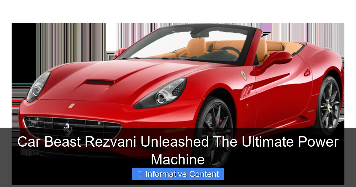 Car Beast Rezvani Unleashed The Ultimate Power Machine