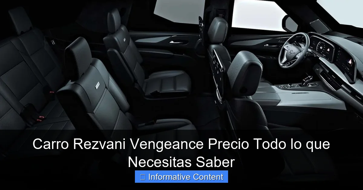 Carro Rezvani Vengeance Precio Todo lo que Necesitas Saber