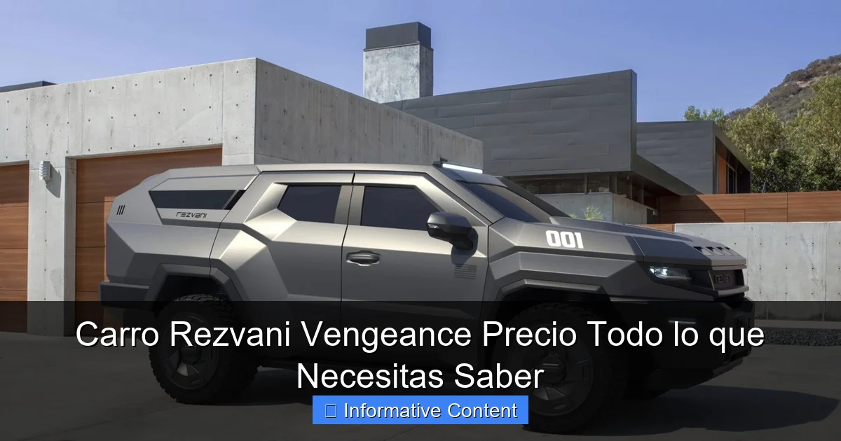 Carro Rezvani Vengeance Precio Todo lo que Necesitas Saber