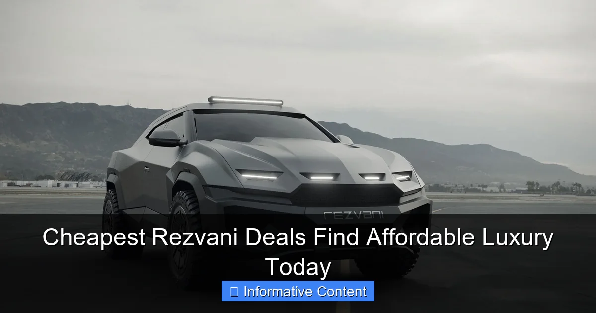 Cheapest Rezvani Deals Find Affordable Luxury Today