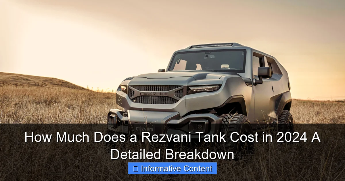 How Much Does a Rezvani Tank Cost in 2024 A Detailed Breakdown