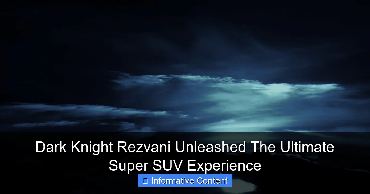 Dark Knight Rezvani Unleashed The Ultimate Super SUV Experience