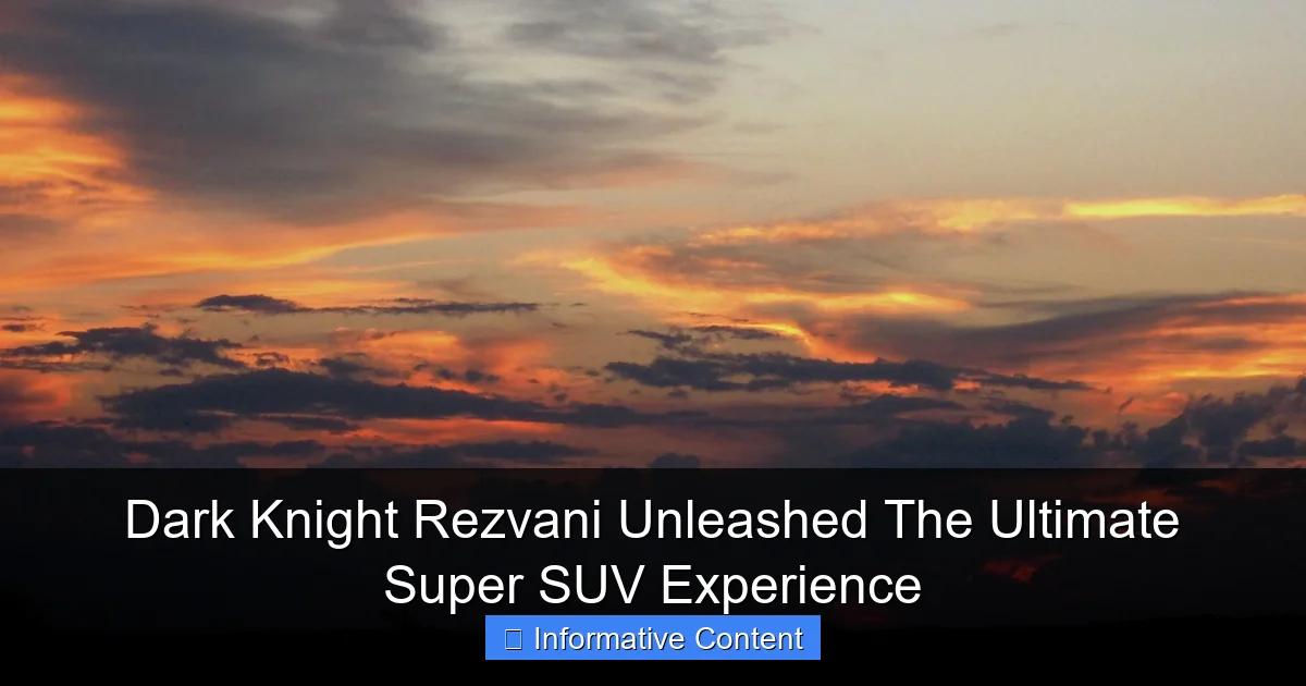 Dark Knight Rezvani Unleashed The Ultimate Super SUV Experience