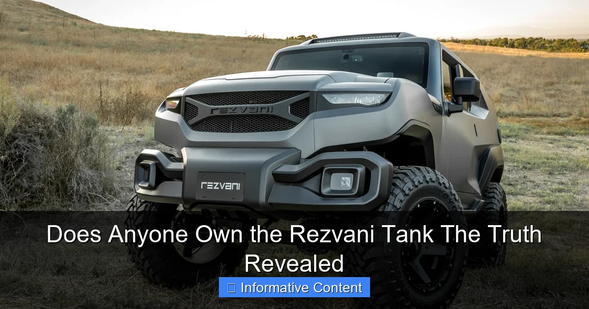 Does Anyone Own the Rezvani Tank The Truth Revealed