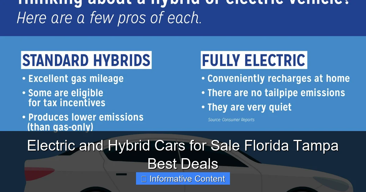 Electric and Hybrid Cars for Sale Florida Tampa Best Deals