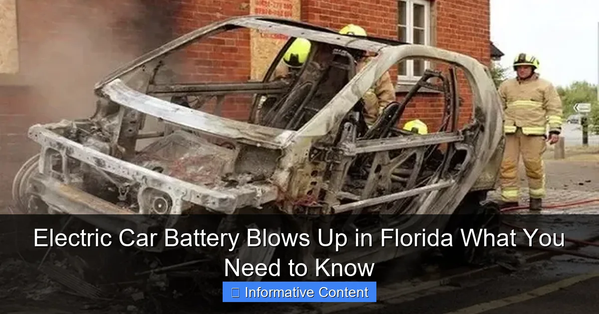 Electric Car Battery Blows Up in Florida What You Need to Know