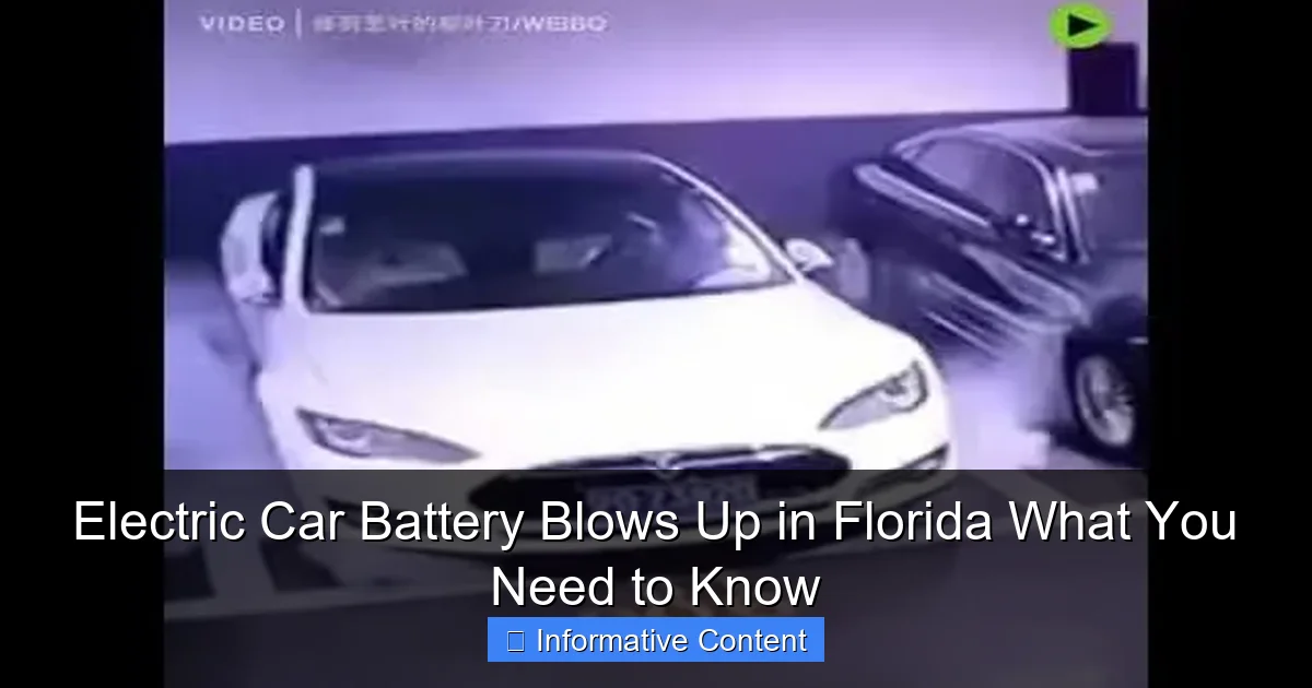 Electric Car Battery Blows Up in Florida What You Need to Know
