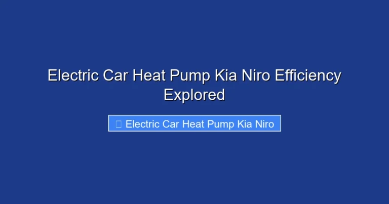 Electric Car Heat Pump Kia Niro Efficiency Explored