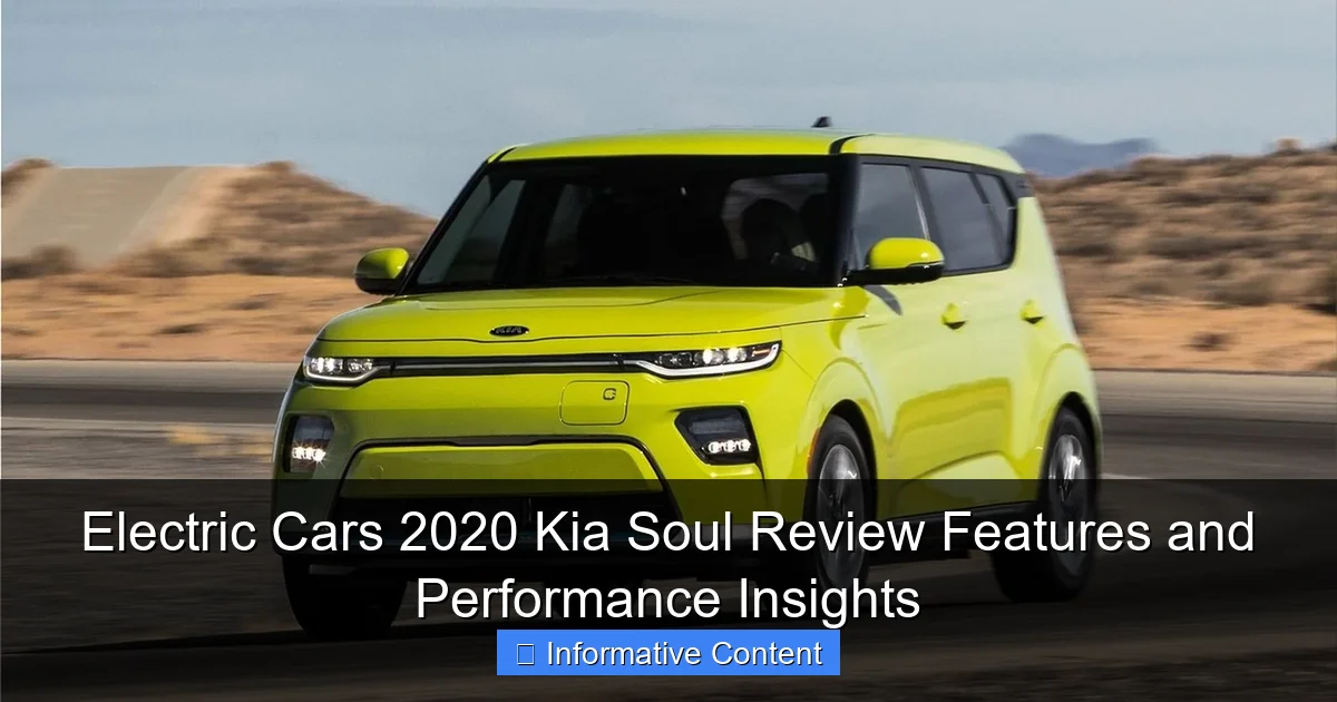 Electric Cars 2020 Kia Soul Review Features and Performance Insights