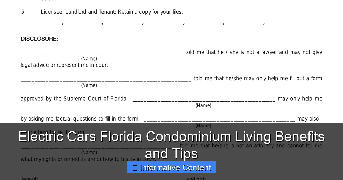 Electric Cars Florida Condominium Living Benefits and Tips