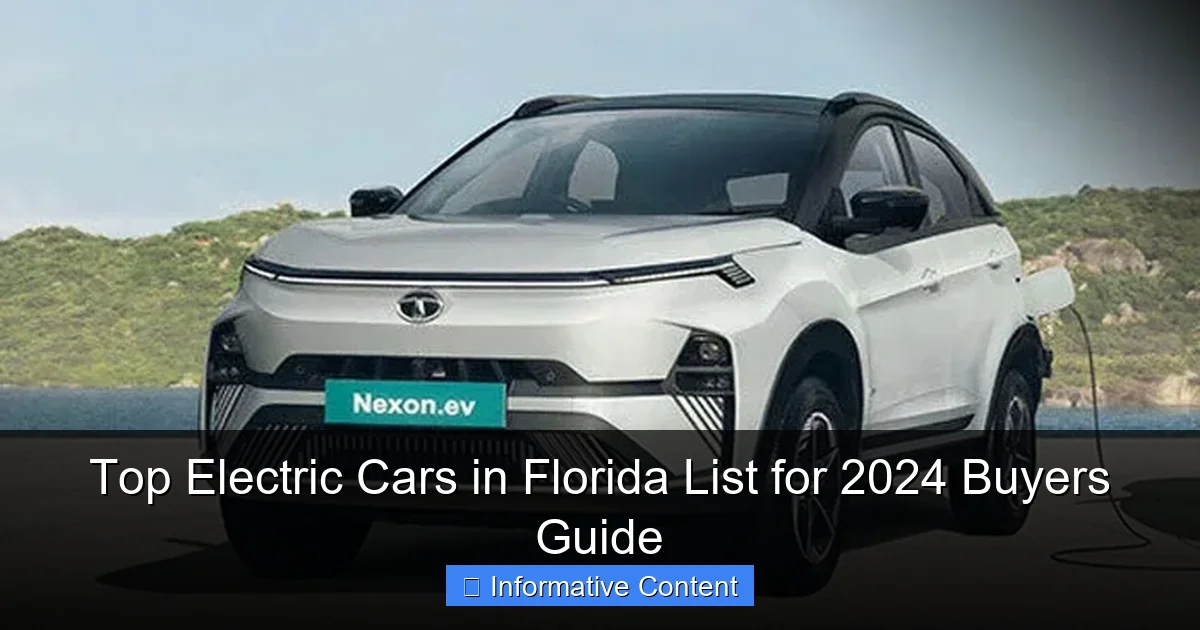 Top Electric Cars in Florida List for 2024 Buyers Guide