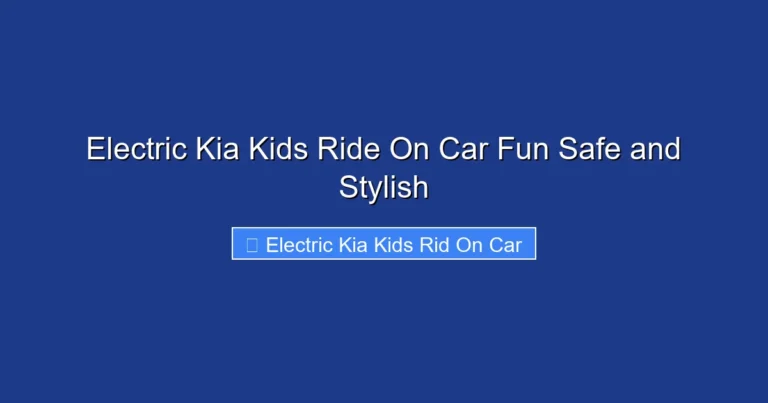Electric Kia Kids Ride On Car Fun Safe and Stylish