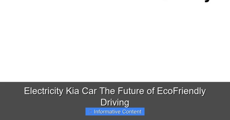 Electricity Kia Car The Future of EcoFriendly Driving
