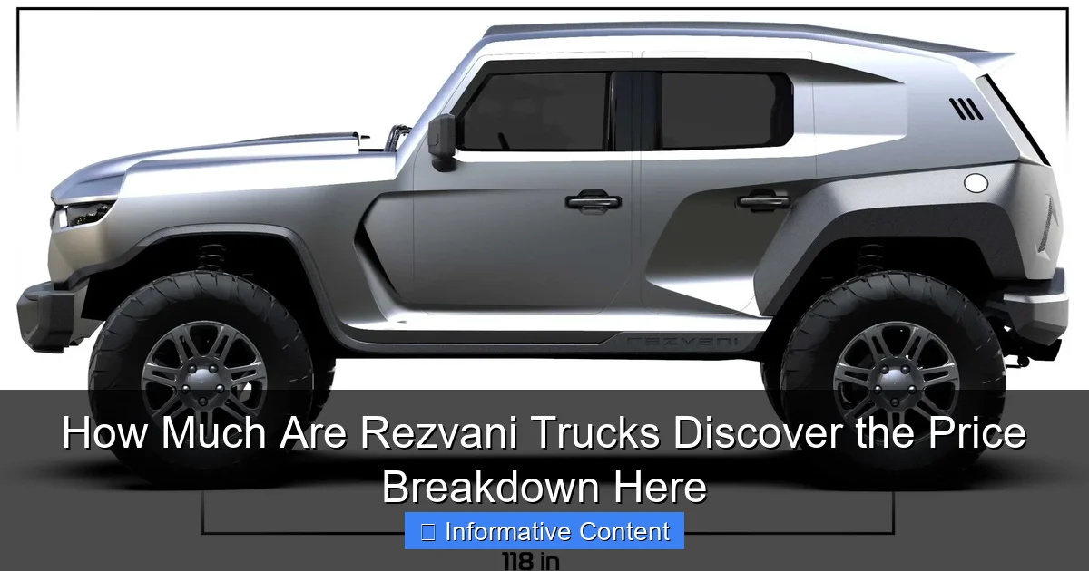 How Much Are Rezvani Trucks Discover the Price Breakdown Here