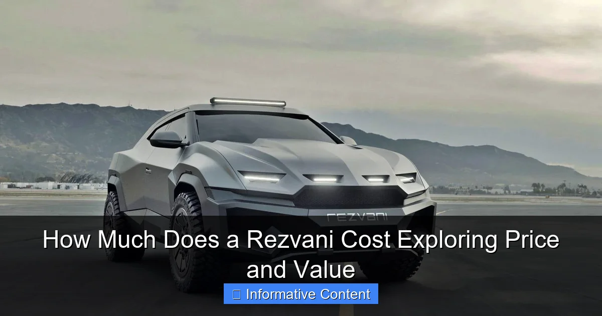 How Much Does a Rezvani Cost Exploring Price and Value