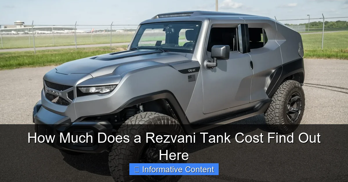 How Much Does a Rezvani Tank Cost Find Out Here
