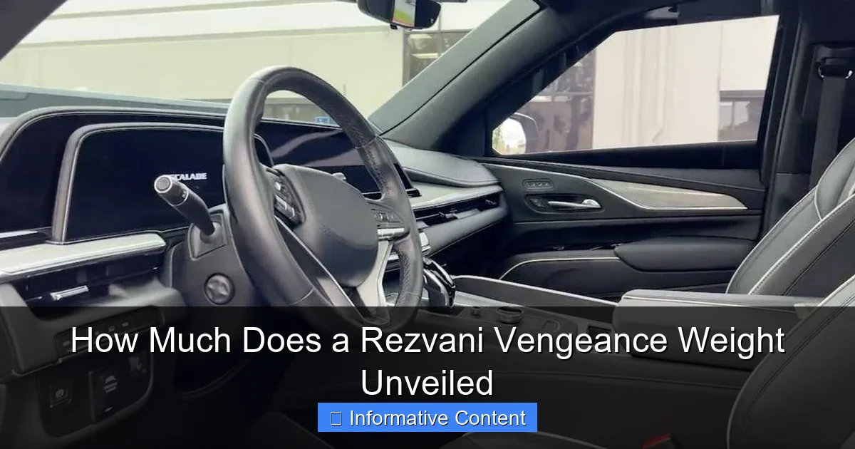 How Much Does a Rezvani Vengeance Weight Unveiled
