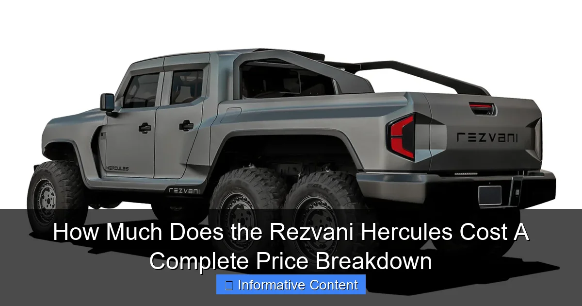 How Much Does the Rezvani Hercules Cost A Complete Price Breakdown