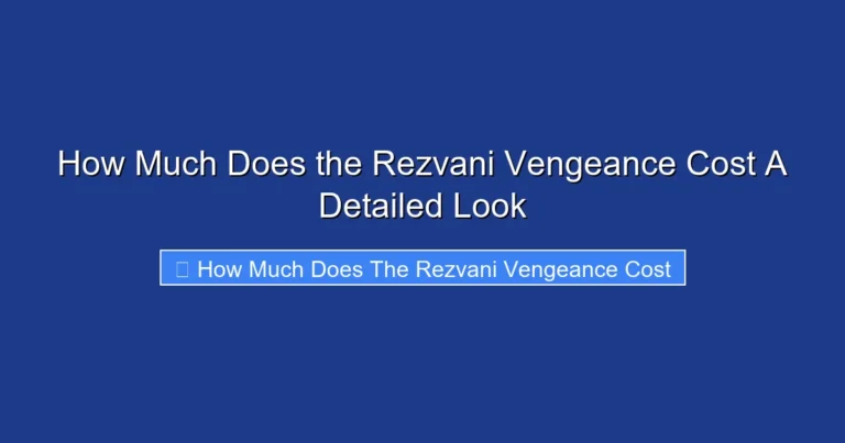 How Much Does the Rezvani Vengeance Cost A Detailed Look