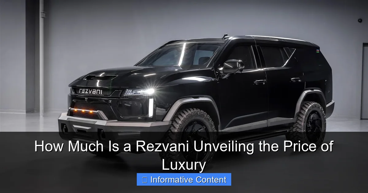 How Much Is a Rezvani Unveiling the Price of Luxury