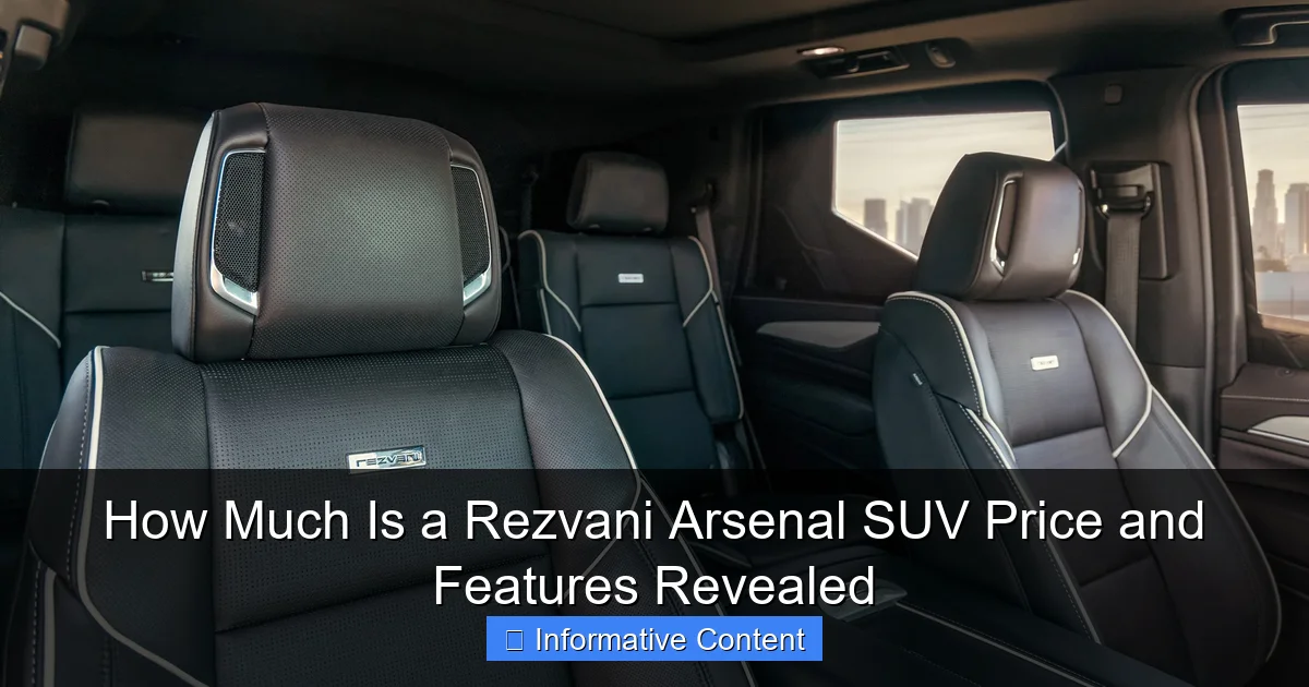 How Much Is a Rezvani Arsenal SUV Price and Features Revealed