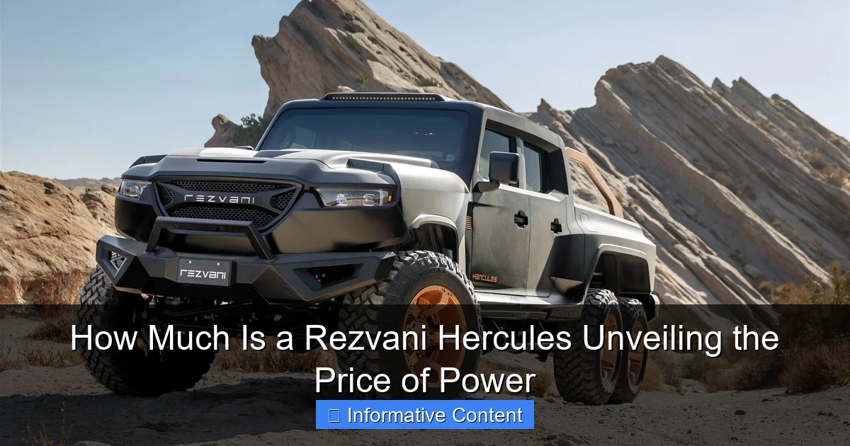 How Much Is a Rezvani Hercules Unveiling the Price of Power