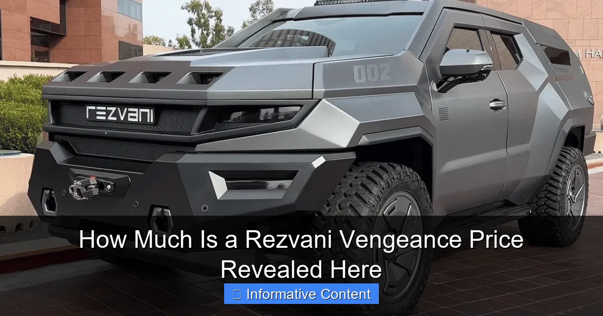 How Much Is a Rezvani Vengeance Price Revealed Here