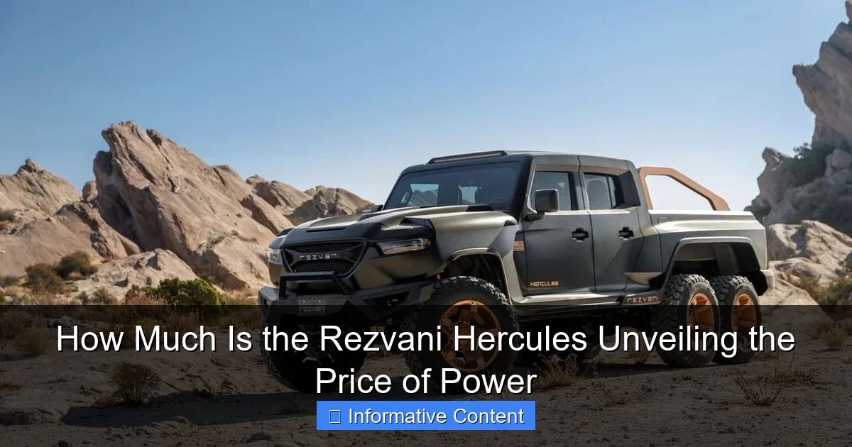 How Much Is the Rezvani Hercules Unveiling the Price of Power