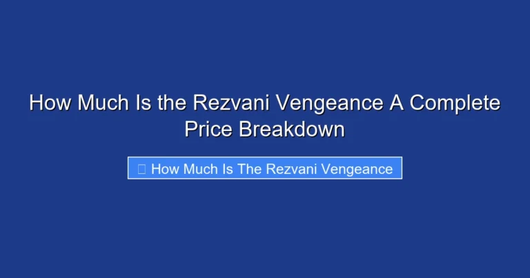 How Much Is the Rezvani Vengeance A Complete Price Breakdown