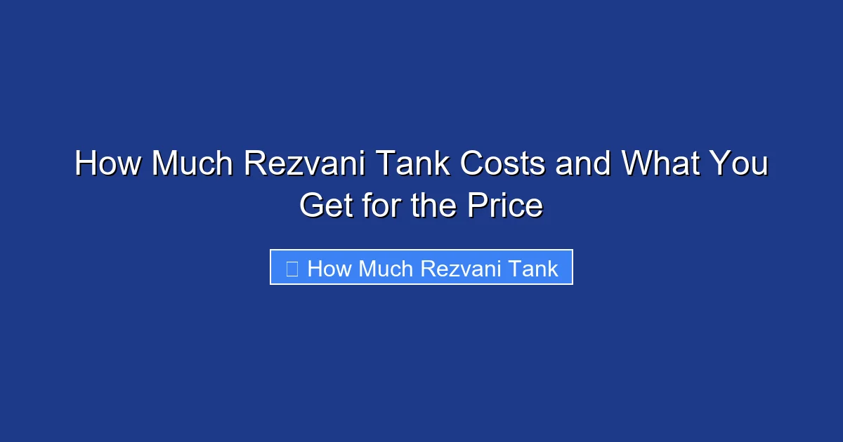 How Much Rezvani Tank Costs and What You Get for the Price