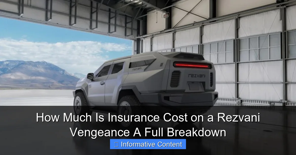 How Much Is Insurance Cost on a Rezvani Vengeance A Full Breakdown